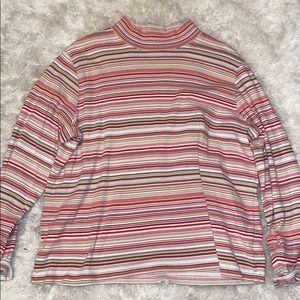 Stripped Mock Turtleneck
